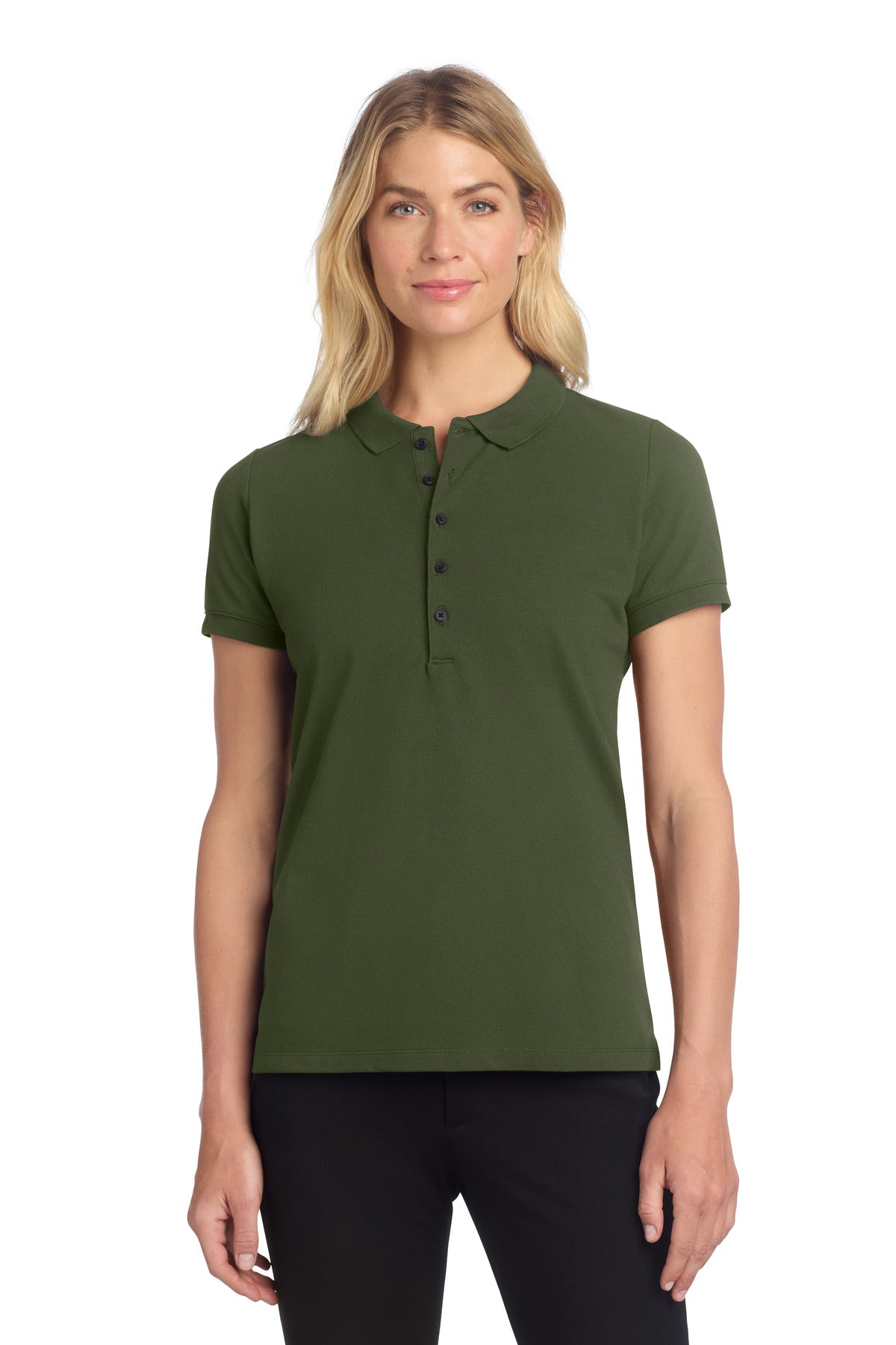 Front View of TownsendGn Mercer+Mettle Women's Stretch Heavyweight Pique Polo MM1001