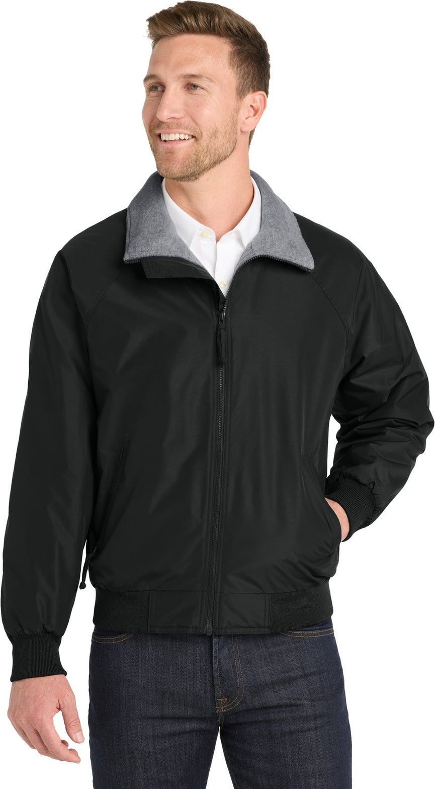 Front View of Tr.Black/Gray Port Authority Challenger Jacket. J754