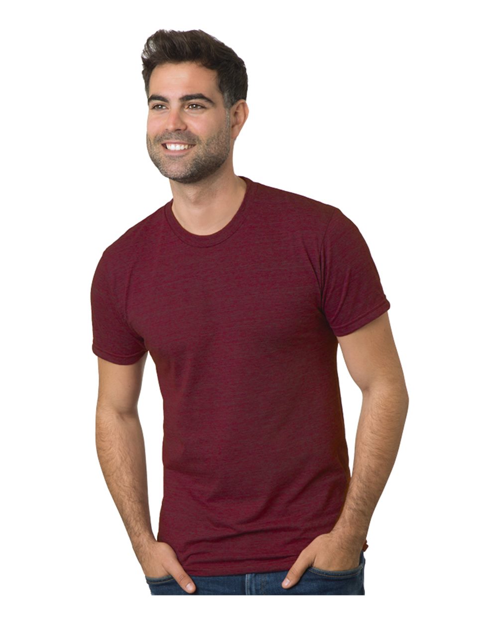 Front View of Tri Cranberry Triblend T-Shirt - 9570
