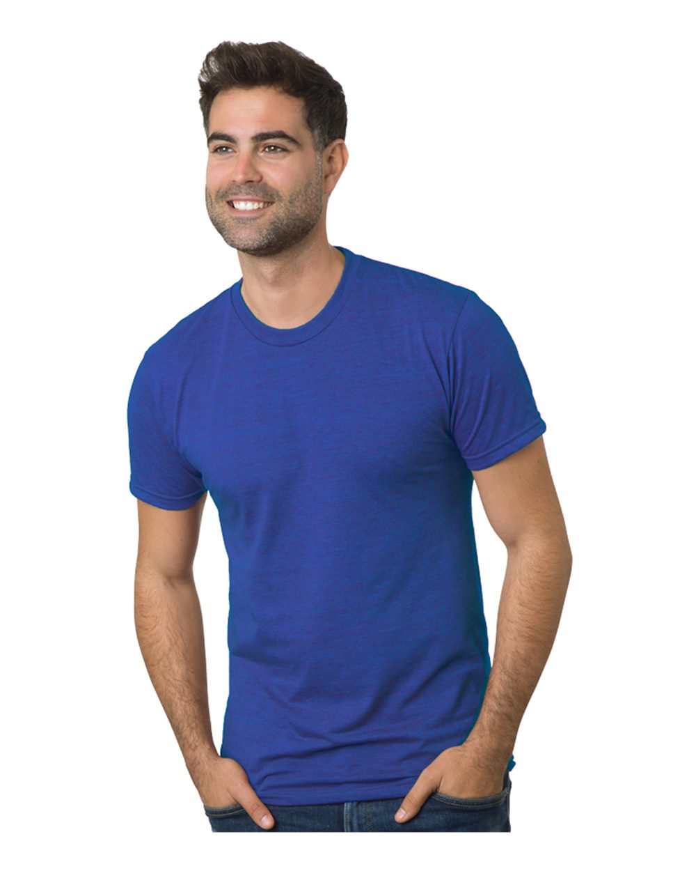 Front View of Tri Royal Blue Triblend T-Shirt - 9570