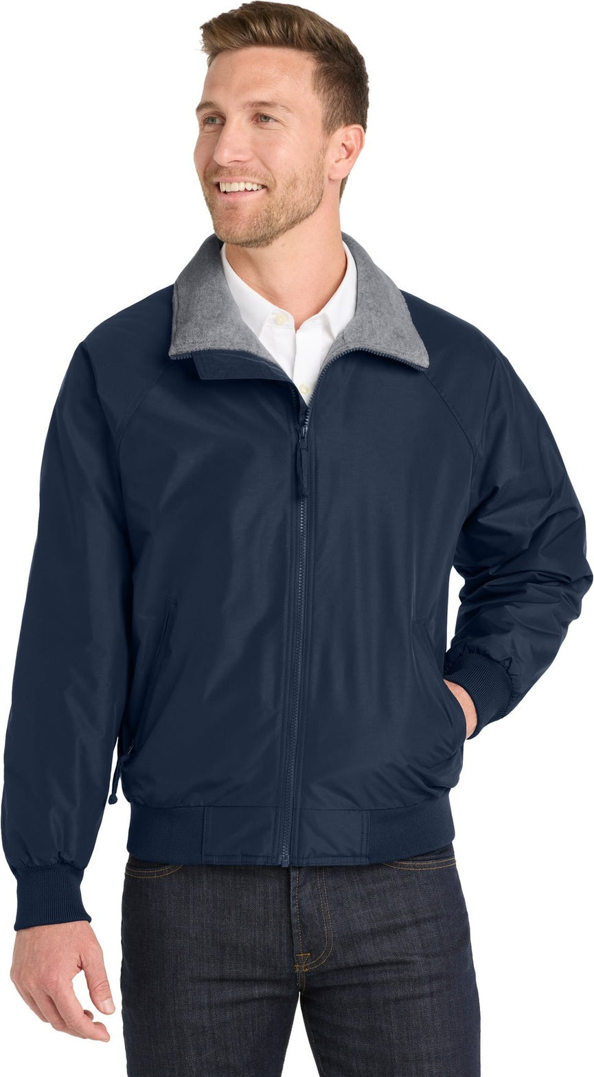 Front View of Tr.Navy/Gray Port Authority Challenger Jacket. J754