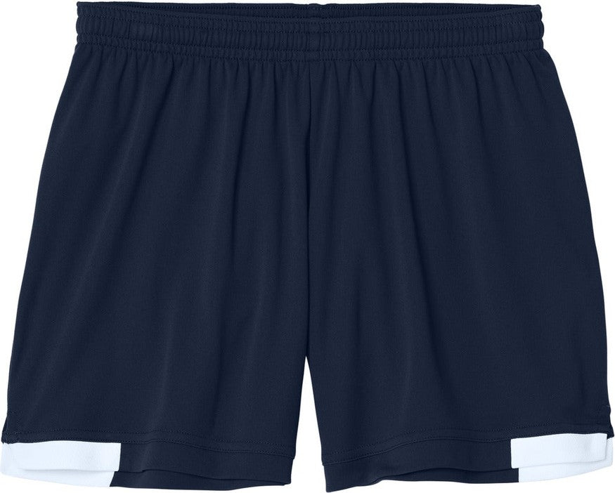 Front View of TrNv/White Sport-Tek Women's Club 5" Short LST442
