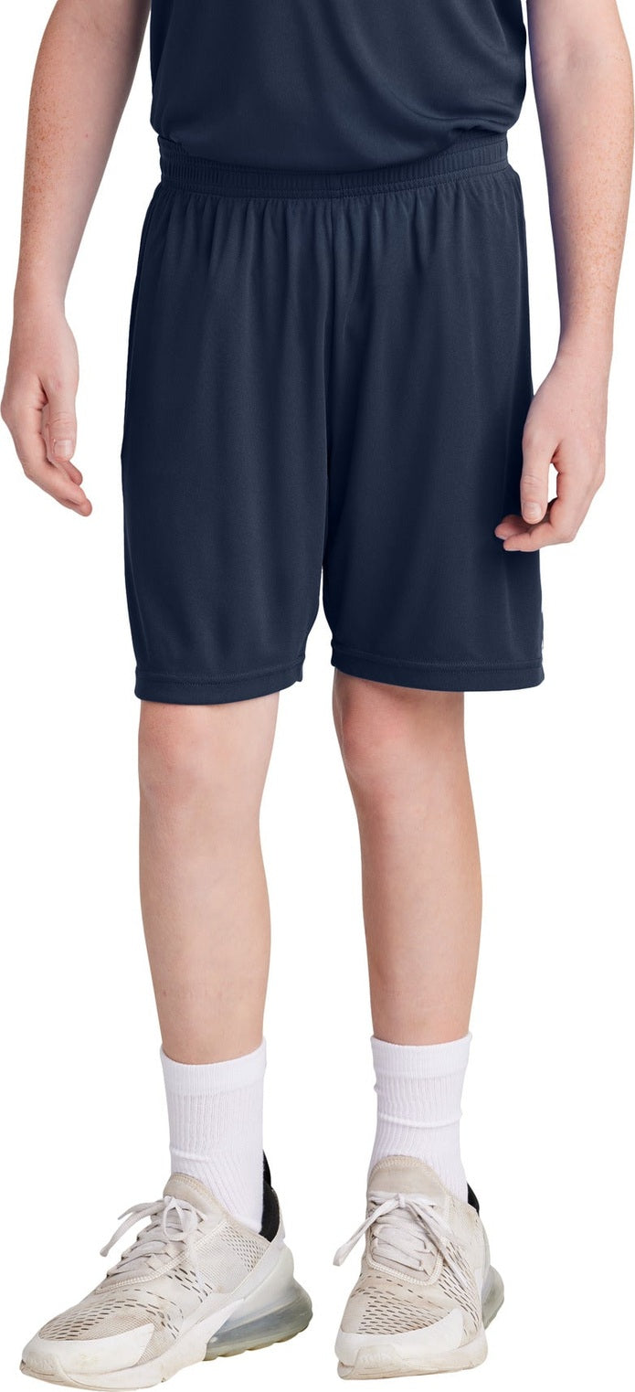 Front View of TrNv/White Sport-Tek Youth Competitor United 5" Short YST103