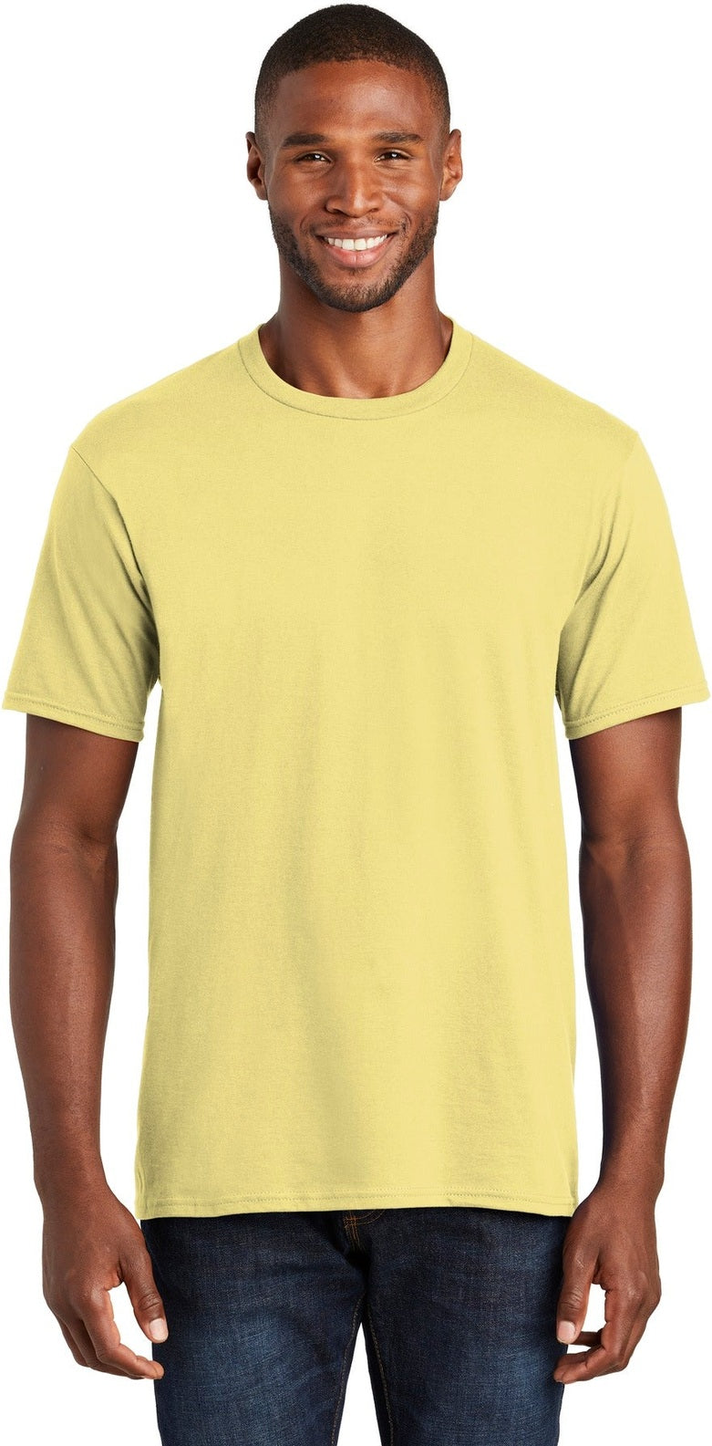 Front View of Trophy Gold Port & Co Fan Favorite Tee. PC450