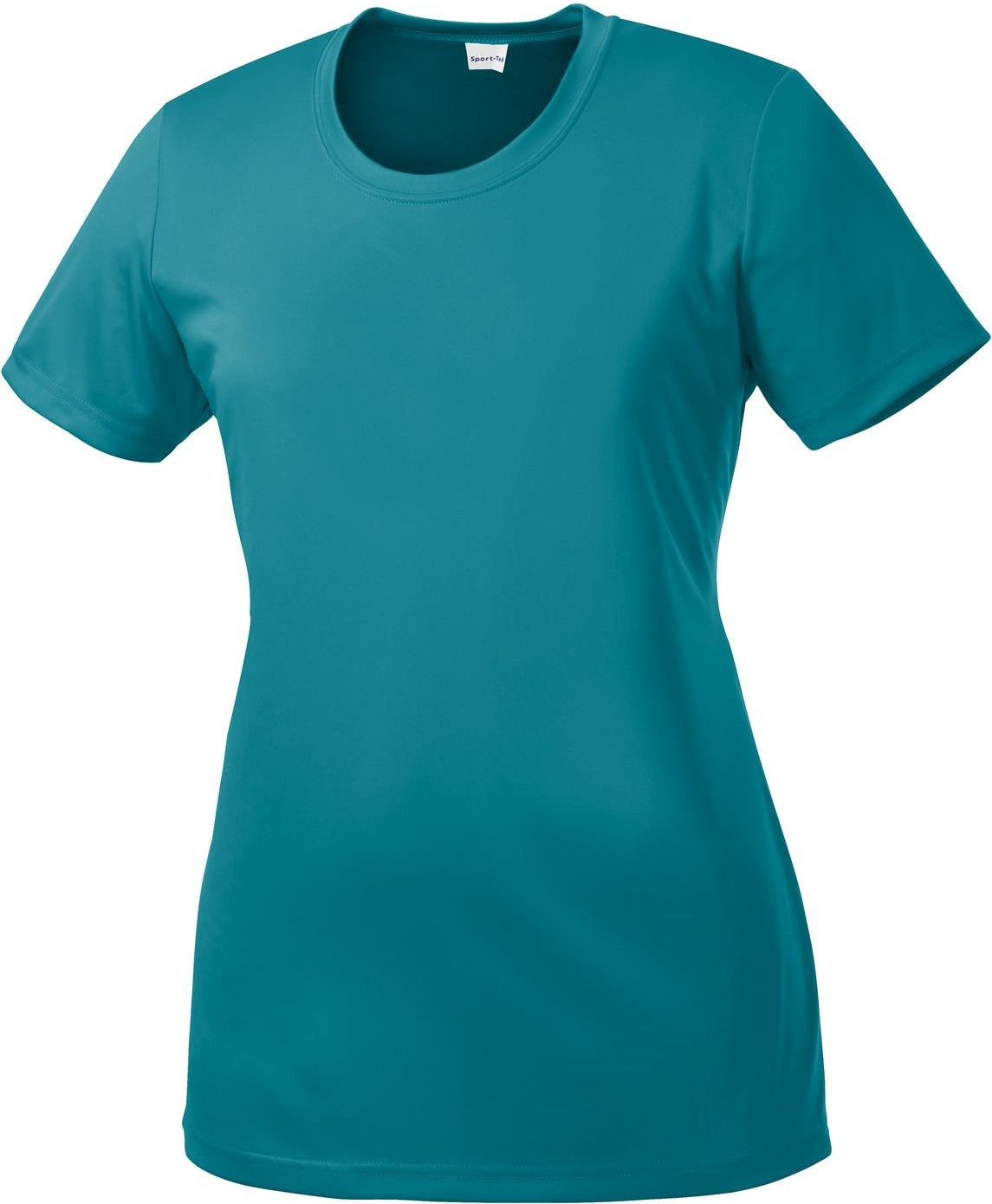 Front View of Tropic Blue Sport-Tek Women's PosiCharge Competitor Tee. LST350