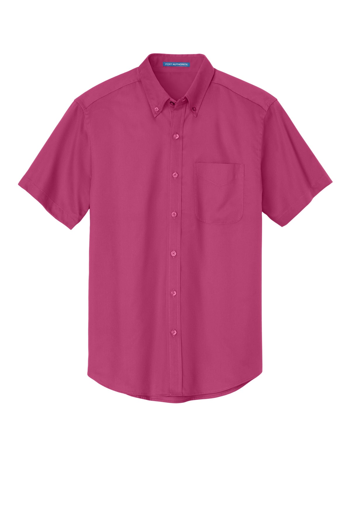 Front View of Tropical Pink Port Authority Short Sleeve Easy Care Shirt. S508