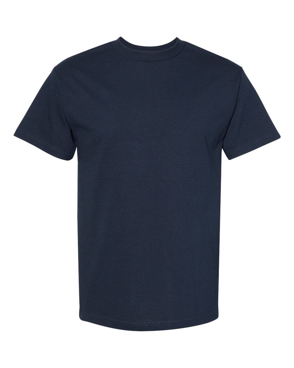Front View of True Navy Heavyweight Cotton Tee - 1301