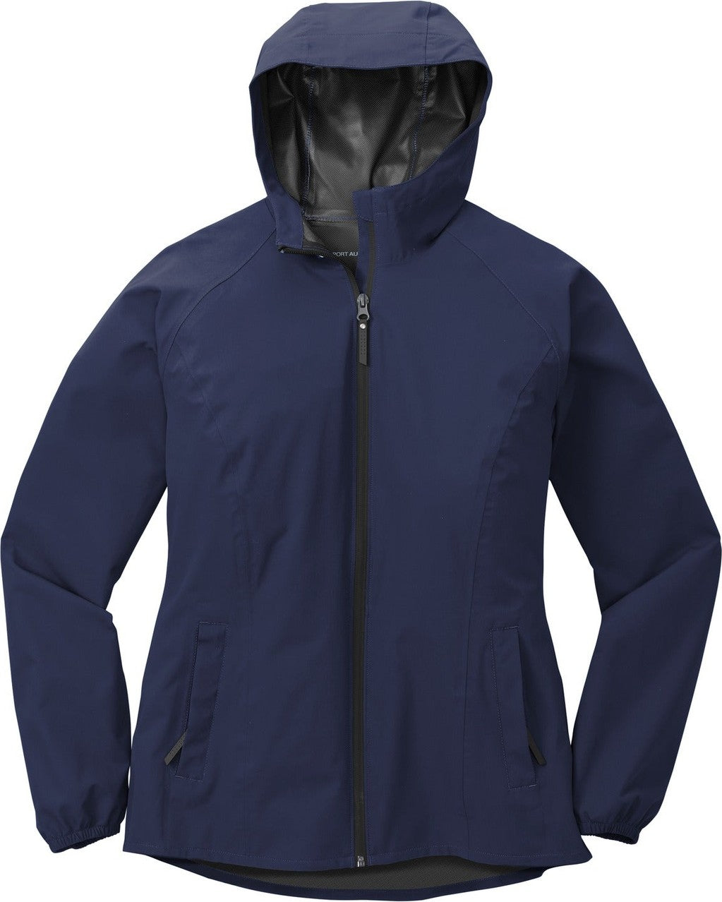 Front View of True Navy Port Authority Women's Essential Rain Jacket L407