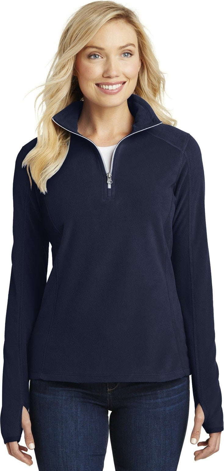 Front View of True Navy Port Authority Women's Microfleece 1/2-Zip Pullover. L224