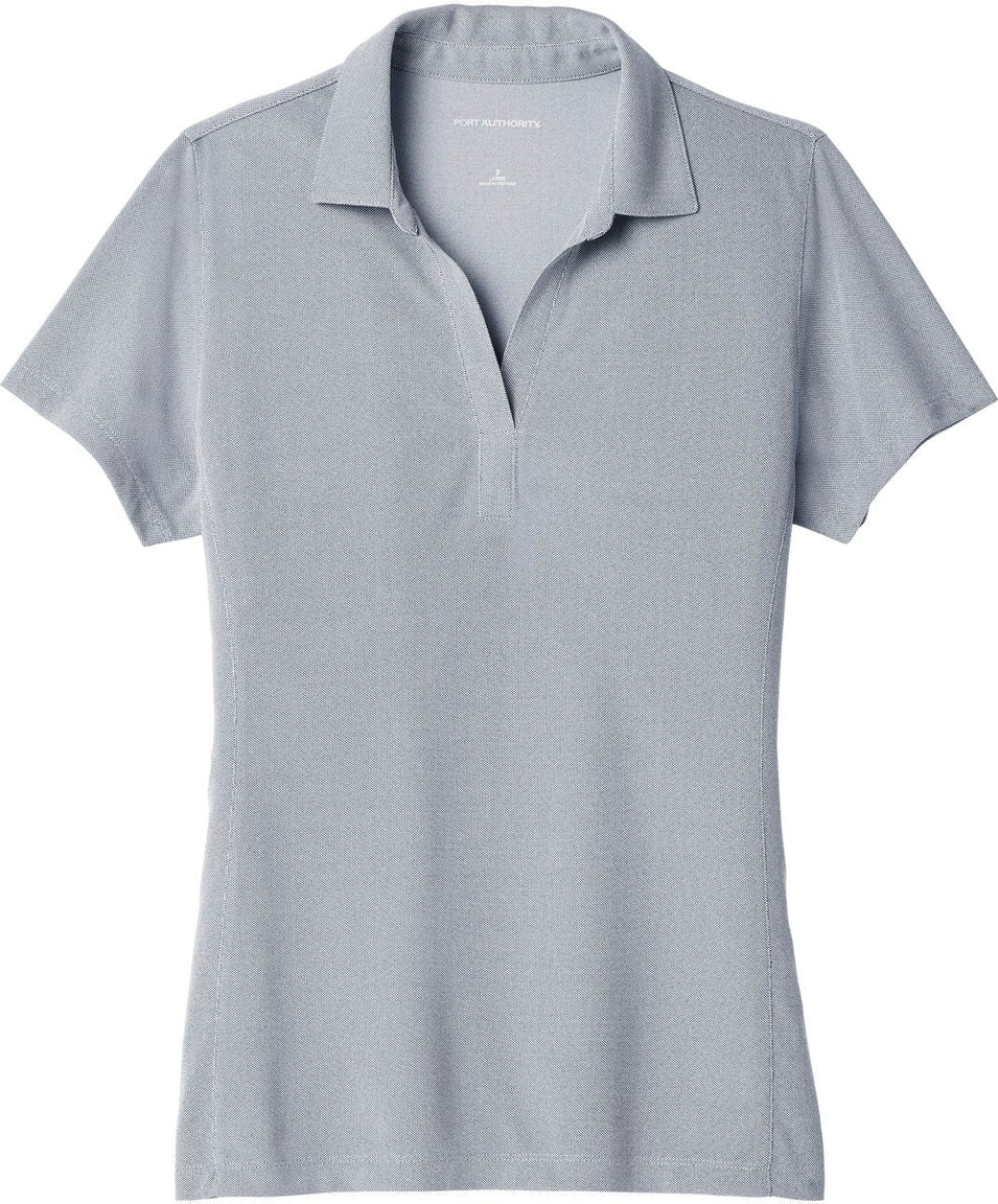 Front View of True Navy Port Authority Women's Poly Oxford Pique Polo. LK582