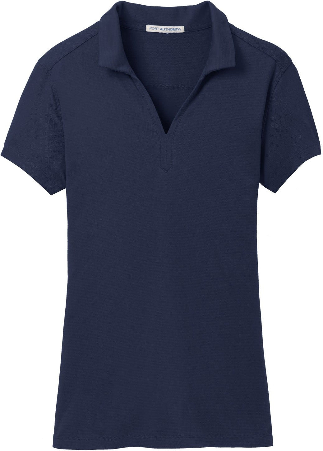 Front View of True Navy Port Authority Women's Rapid Dry Mesh Polo. L573