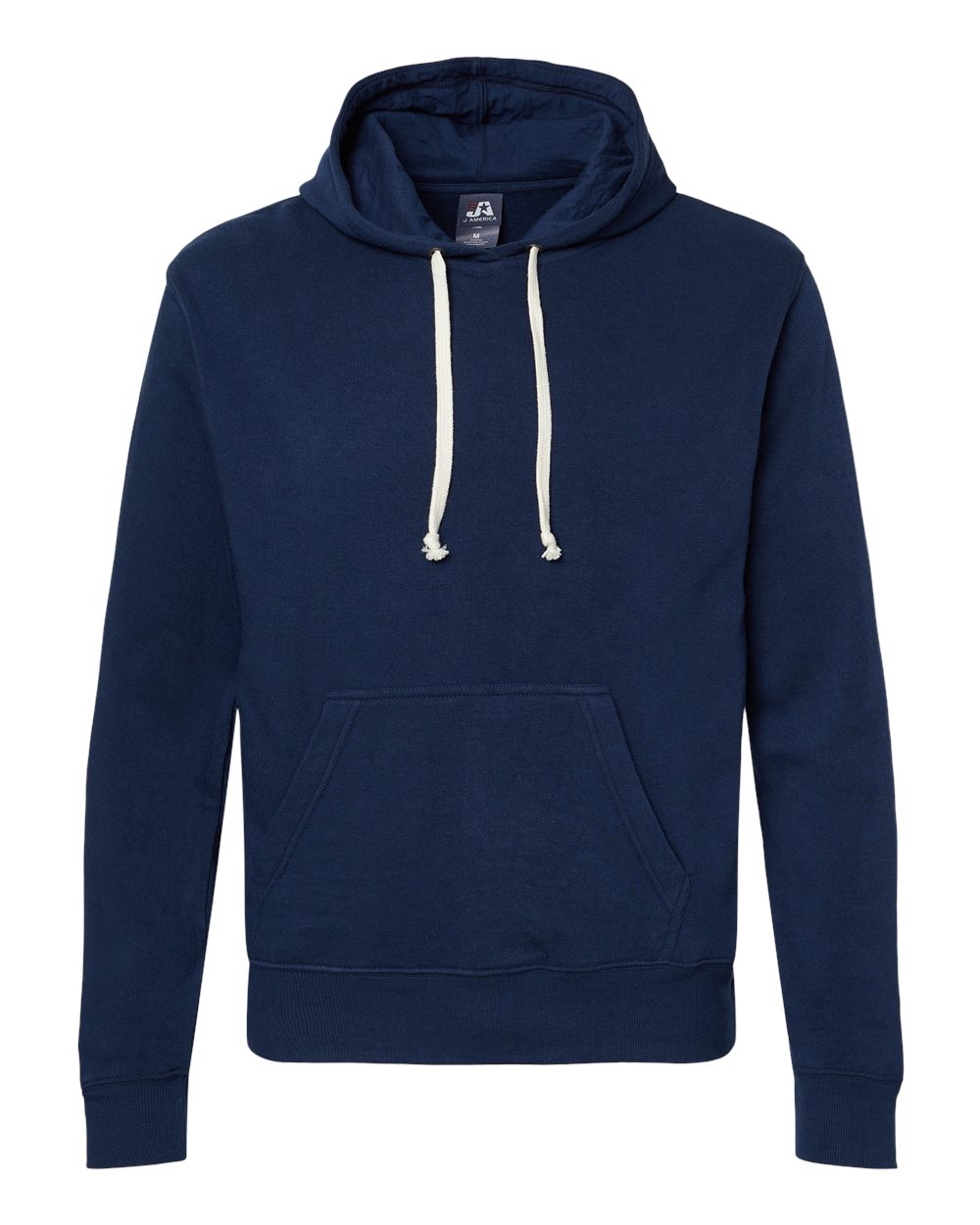 Front View of True Navy Solid Triblend Fleece Hooded Sweatshirt - 8871
