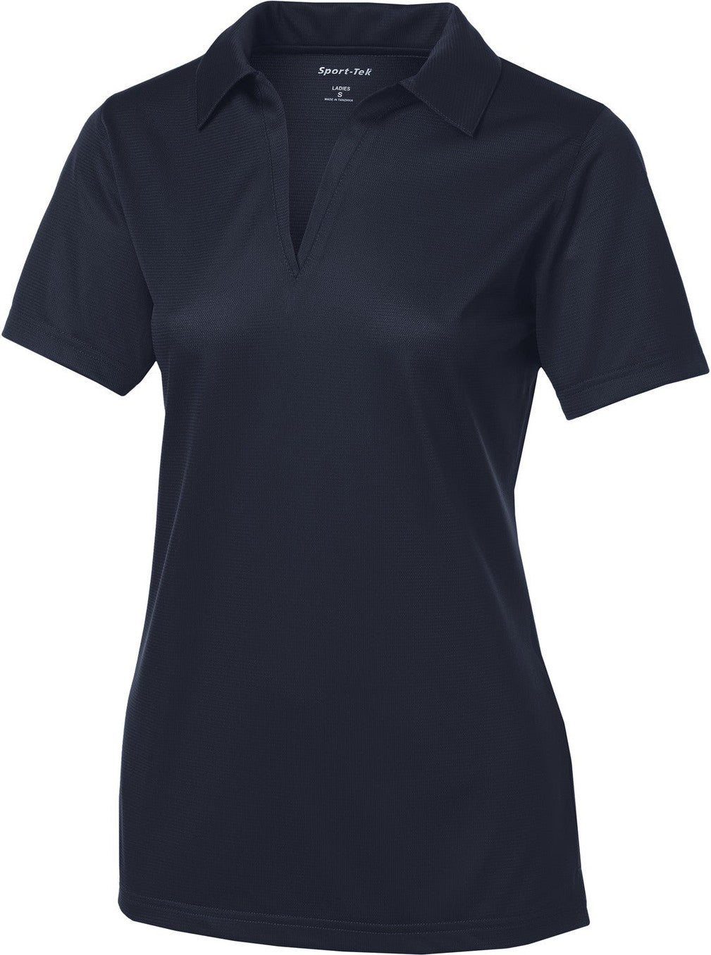 Front View of True Navy Sport-Tek Women's PosiCharge Active Textured Polo. LST690