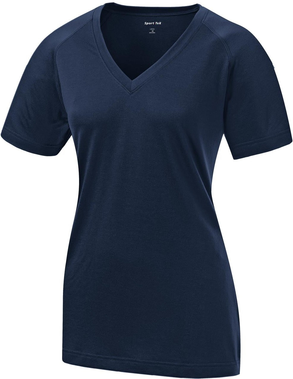Front View of True Navy Sport-Tek Women's Ultimate Performance V-Neck. LST700