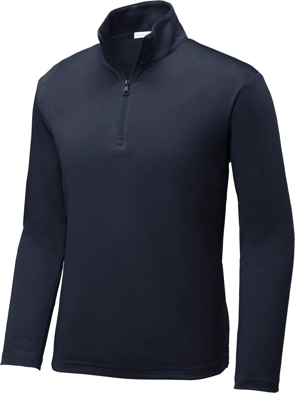 Front View of True Navy Sport-Tek Youth PosiCharge Competitor 1/4-Zip Pullover. YST357