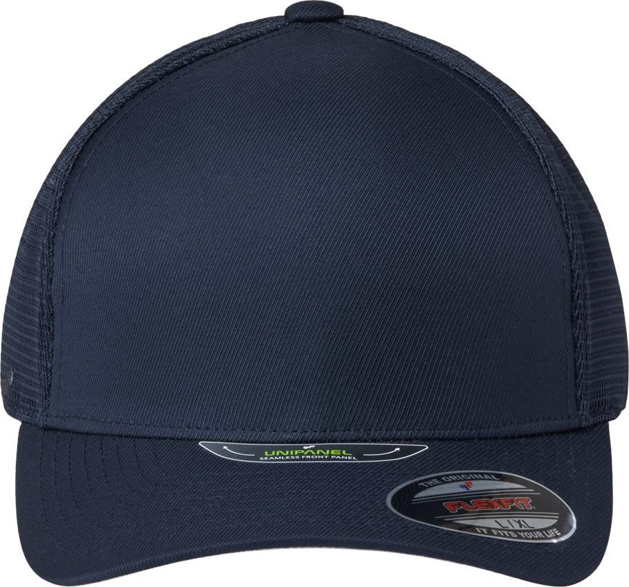 Front View of True Navy Unipanel™ Trucker Cap - 5511UP