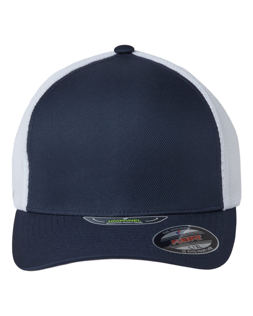 Front View of True Navy/ White Unipanel™ Trucker Cap - 5511UP