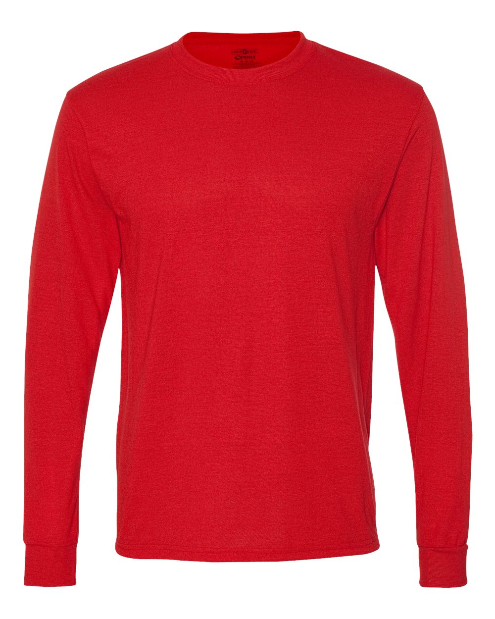 Front View of True Red Dri-Power® Performance Long Sleeve T-Shirt - 21MLR
