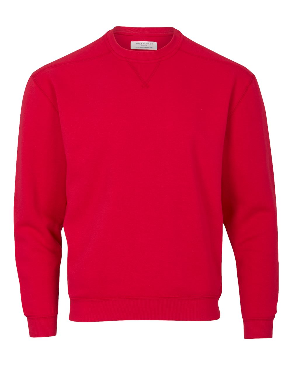 Front View of True Red Fleece Crew Pullover - BM5101