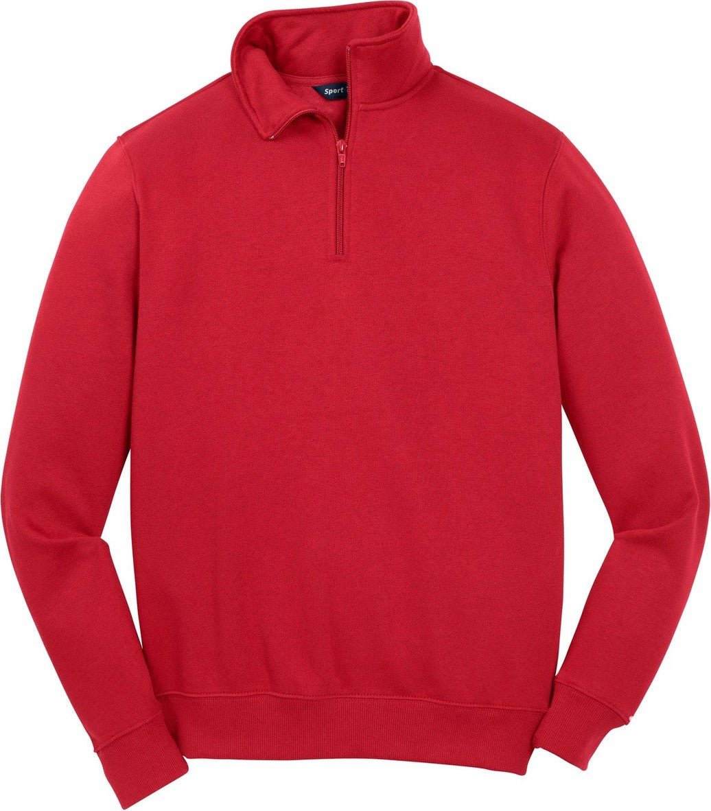 Front View of True Red Sport-Tek 1/4-Zip Sweatshirt. ST253