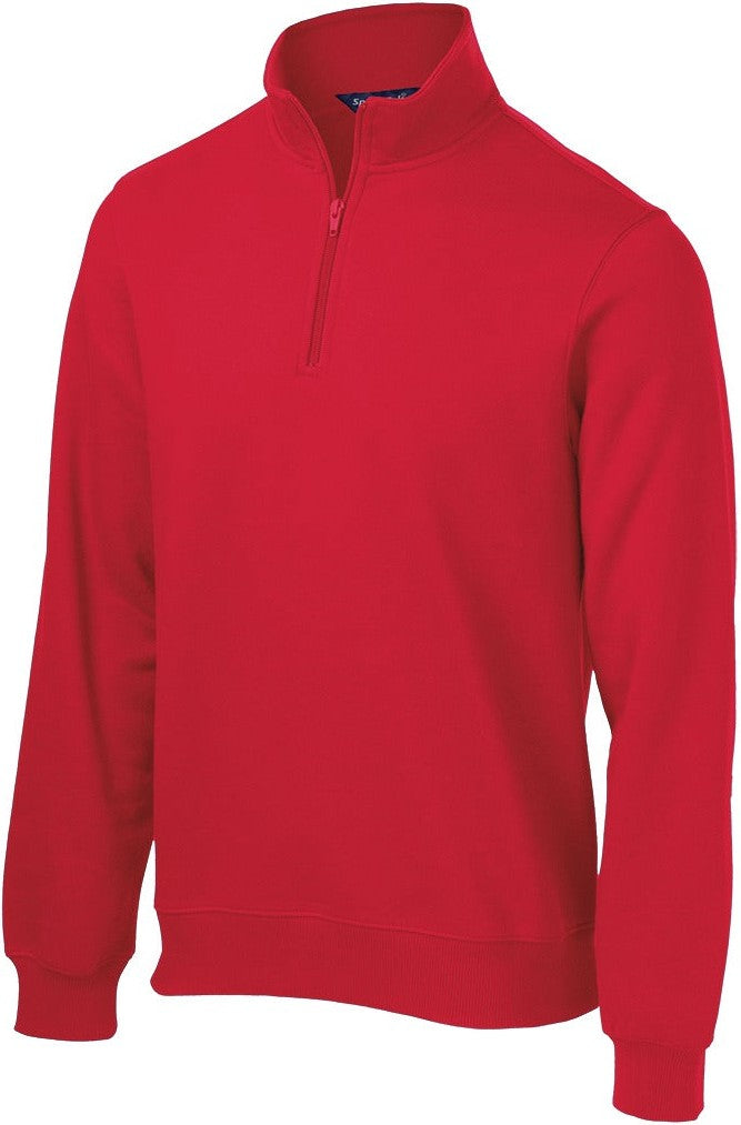 Front View of True Red Sport-Tek 1/4-Zip Sweatshirt. ST253