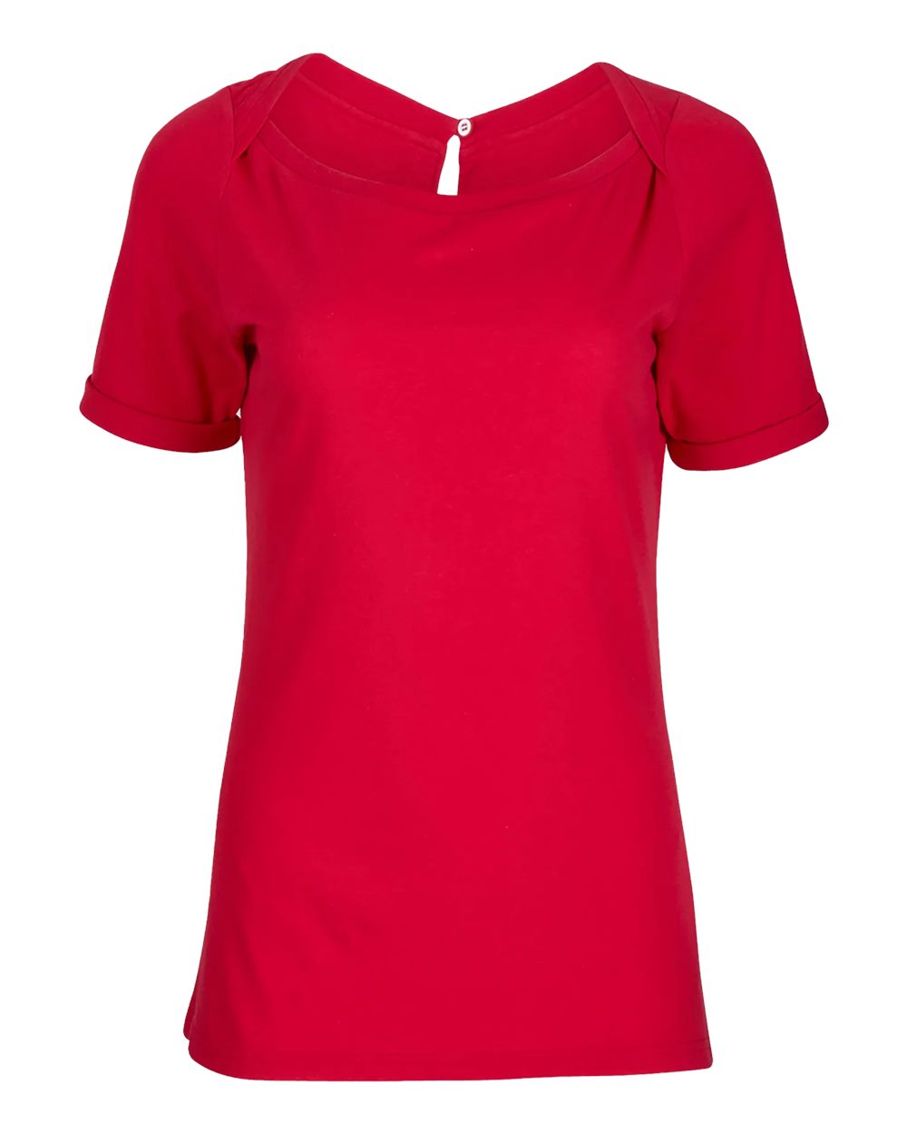 Front View of True Red Women's Carefree T-shirt - BW2404