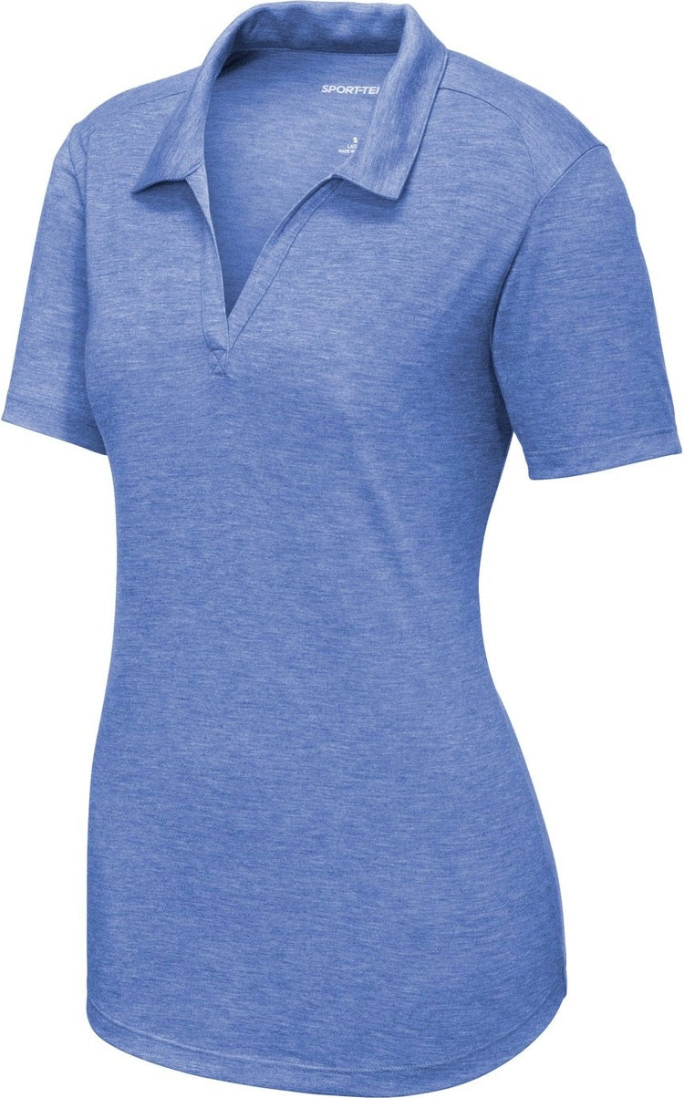 Front View of True Royal Hth Sport-Tek Women's PosiCharge Tri-Blend Wicking Polo. LST405