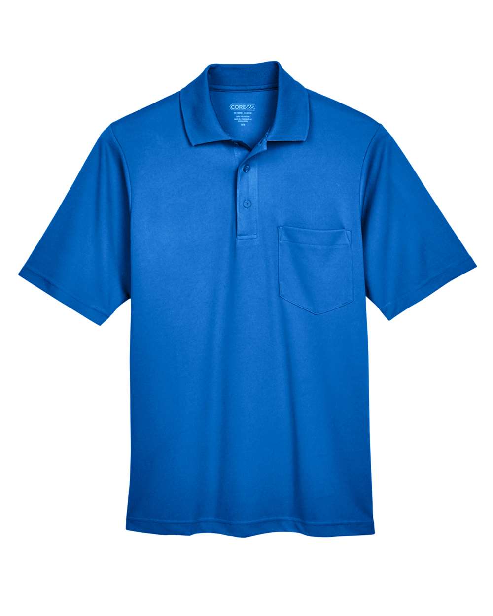 Front View of True Royal Men's Origin Performance Piqué Polo with Pocket - 88181P