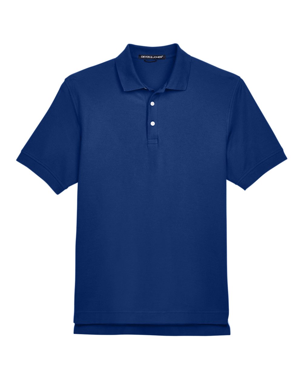 Front View of True Royal Men's Pima Piqué Polo - D100