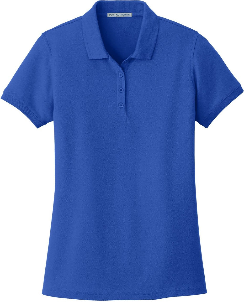 Front View of True Royal Port Authority Women's Core Classic Pique Polo. L100