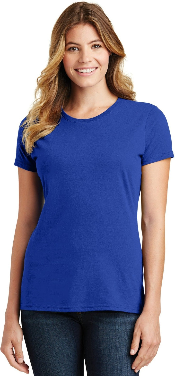Front View of True Royal Port & Co Women's Fan Favorite Tee. LPC450