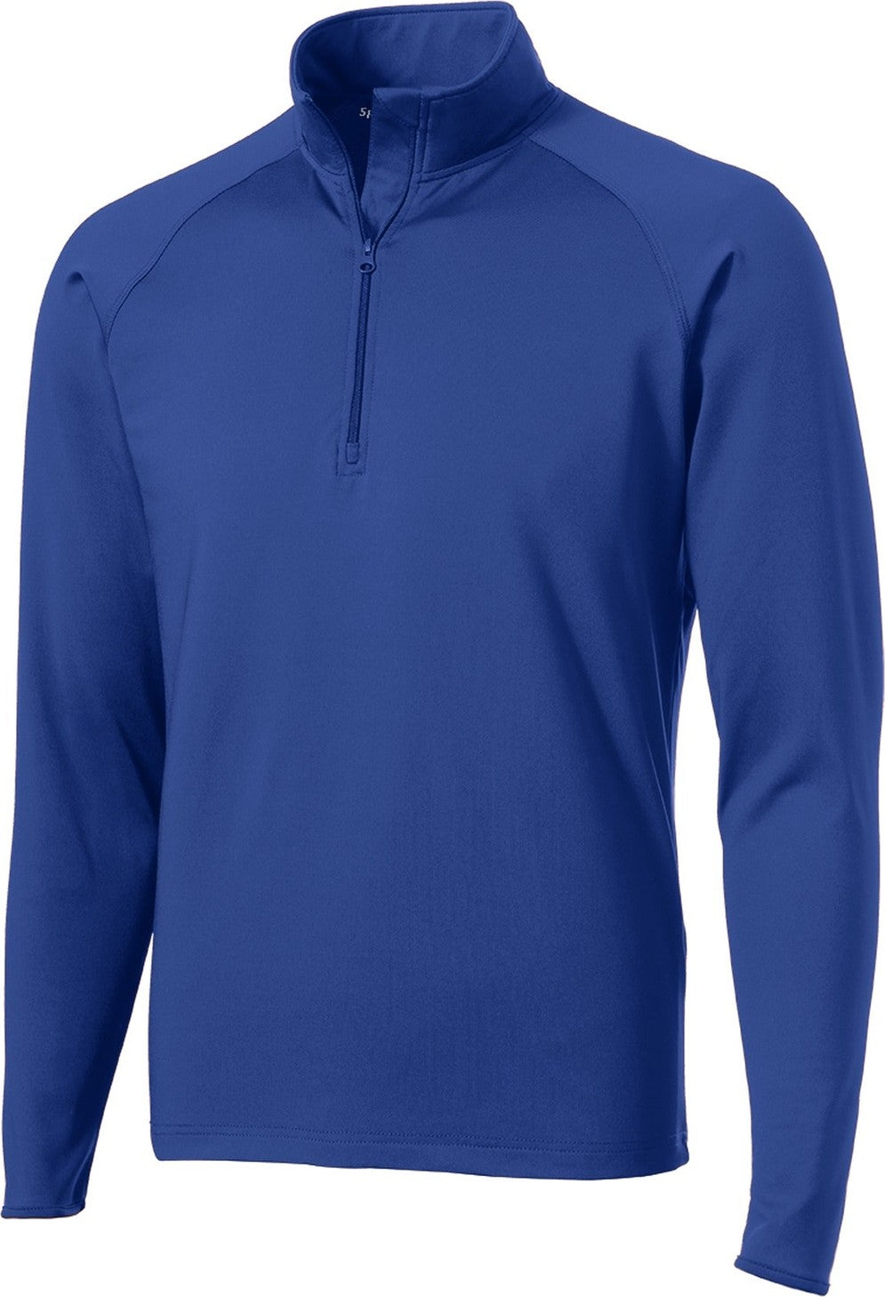 Front View of True Royal Sport-Tek Sport-Wick Stretch 1/4-Zip Pullover. ST850
