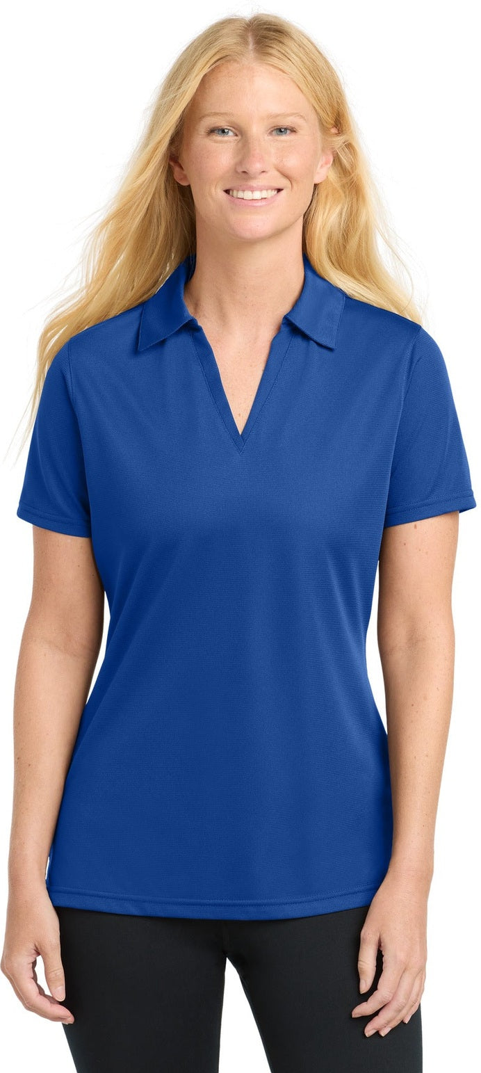 Front View of True Royal Sport-Tek Women's PosiCharge Active Textured Polo. LST690