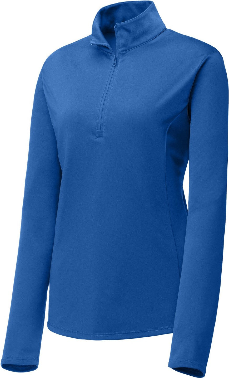 Front View of True Royal Sport-Tek Women's PosiCharge Competitor 1/4-Zip Pullover. LST357
