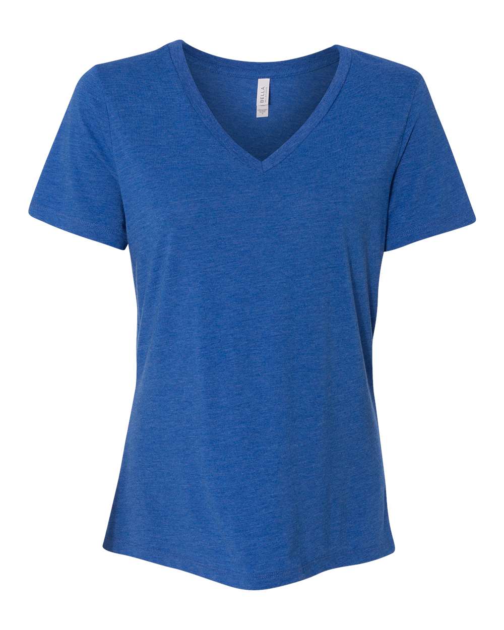 Front View of True Royal Triblend Women's Relaxed Triblend Short Sleeve V-Neck Tee - 6415