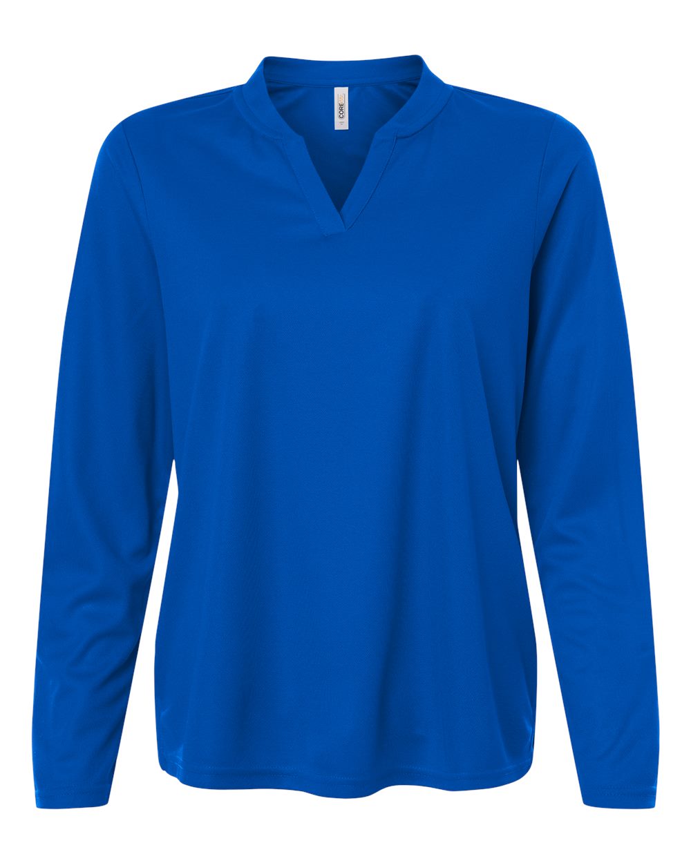 Front View of True Royal Women's Nova Performance Long Sleeve Pique Polo - CE108LW plain