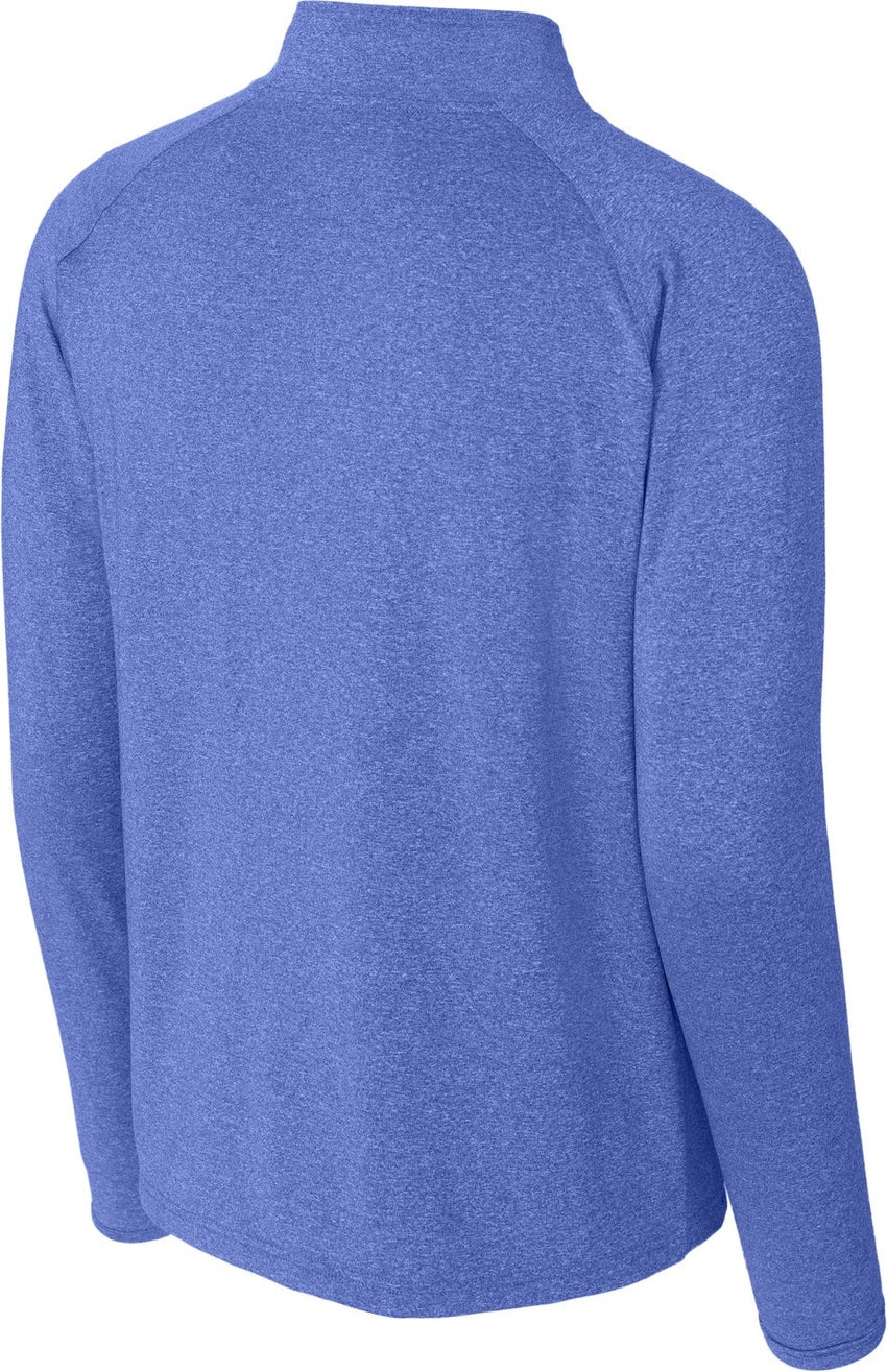 Front View of True Ryl Hthr Sport-Tek Sport-Wick Stretch 1/4-Zip Pullover. ST850