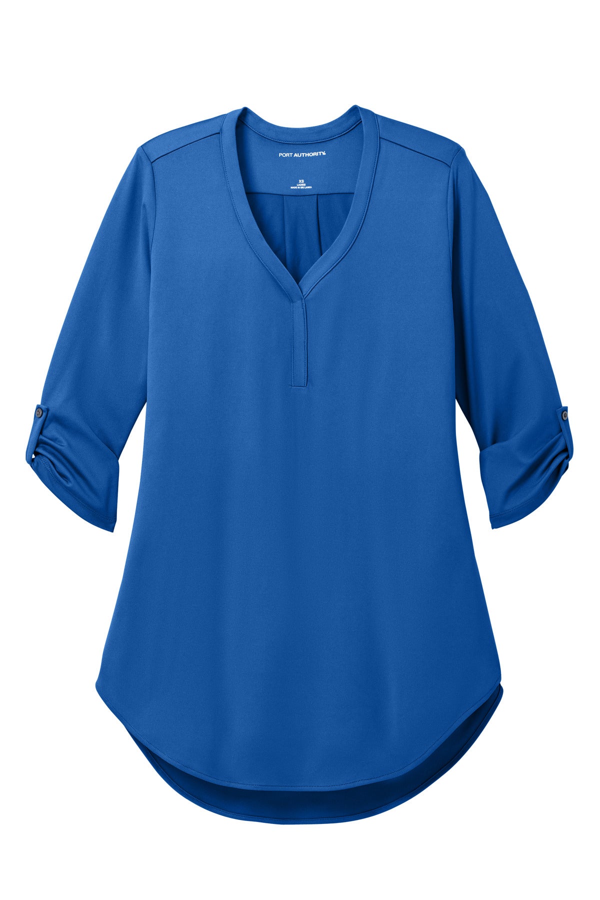 Front View of TrueBlue Port Authority Women's City Stretch 3/4-Sleeve Tunic LK6840