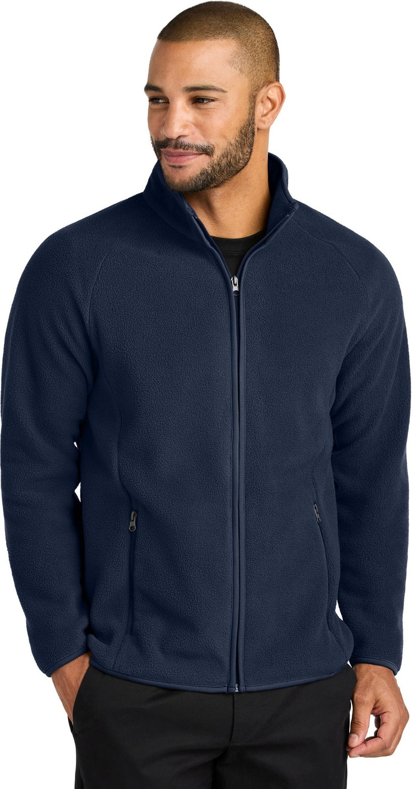Front View of TrueNavy Port Authority C-FREE Raglan Fleece F700