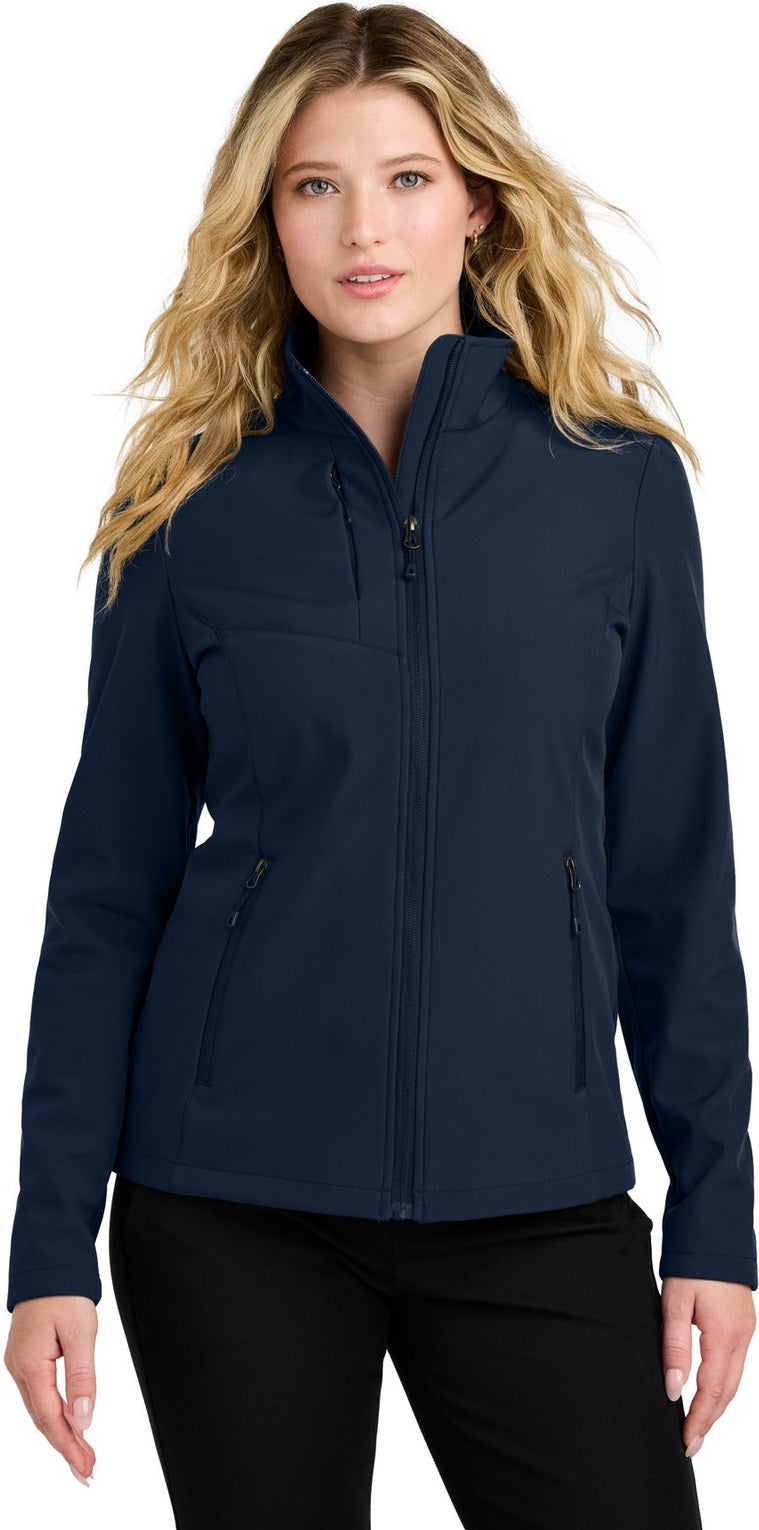 Front View of TrueNavy Port Authority Women's C-FREE Core Soft Shell L720