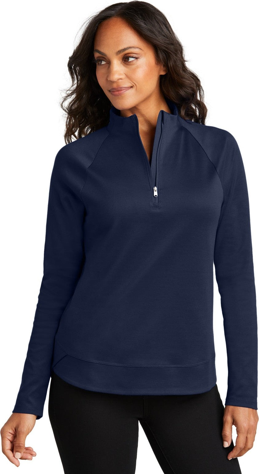 Front View of TrueNavy Port Authority Women's C-FREE Cypress 1/4-Zip LK870