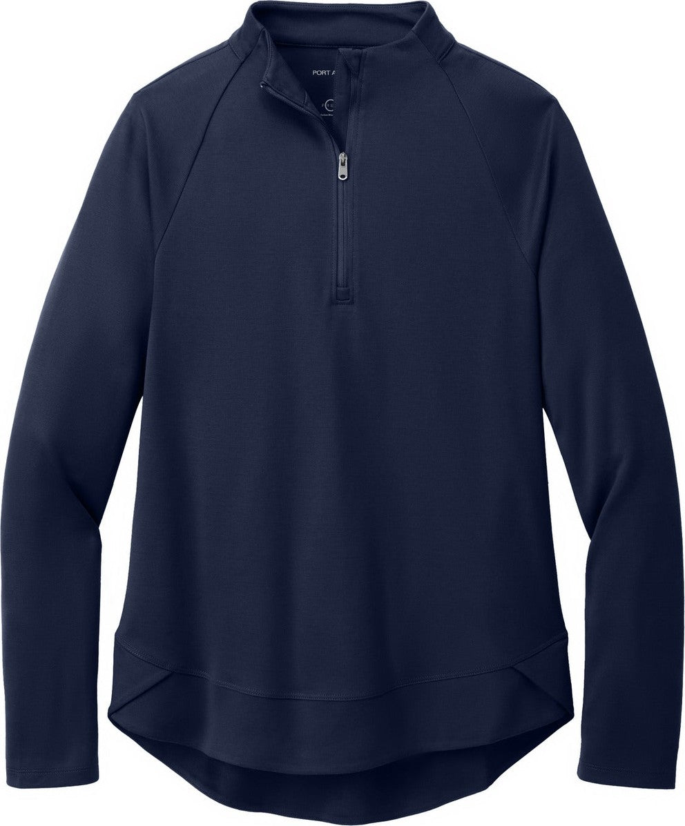 Front View of TrueNavy Port Authority Women's C-FREE Cypress 1/4-Zip LK870