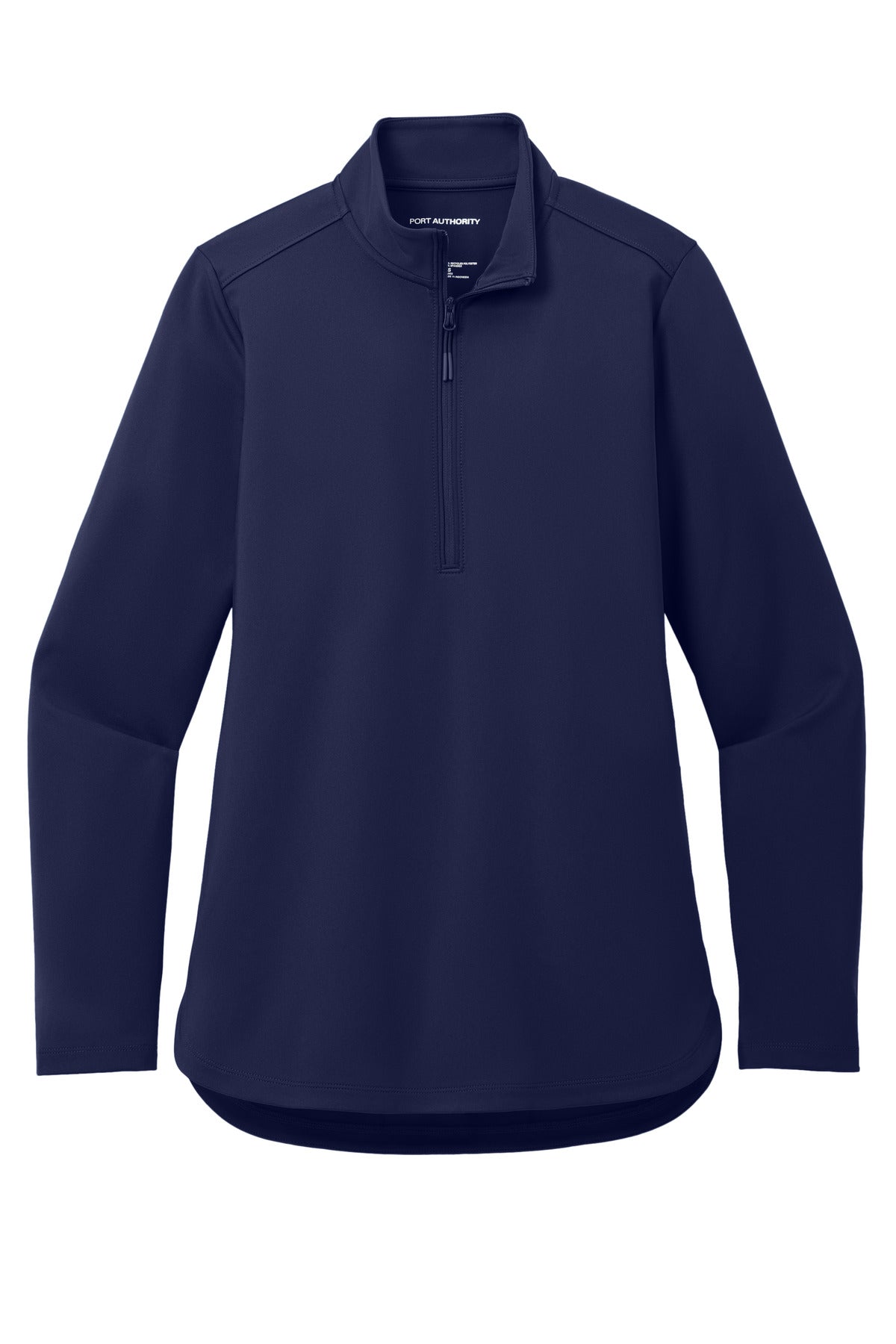 Front View of TrueNavy Port Authority Women's C-FREE Double Knit 1/4-Zip LK880