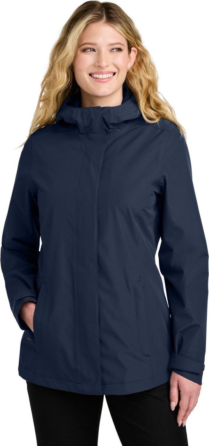 Front View of TrueNavy Port Authority Women's C-FREE Rain Jacket L714