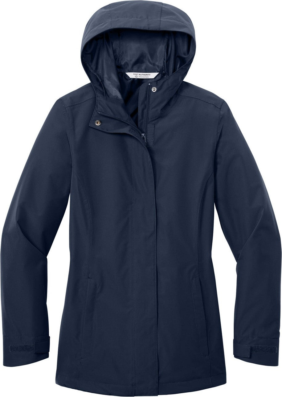Front View of TrueNavy Port Authority Women's C-FREE Rain Jacket L714