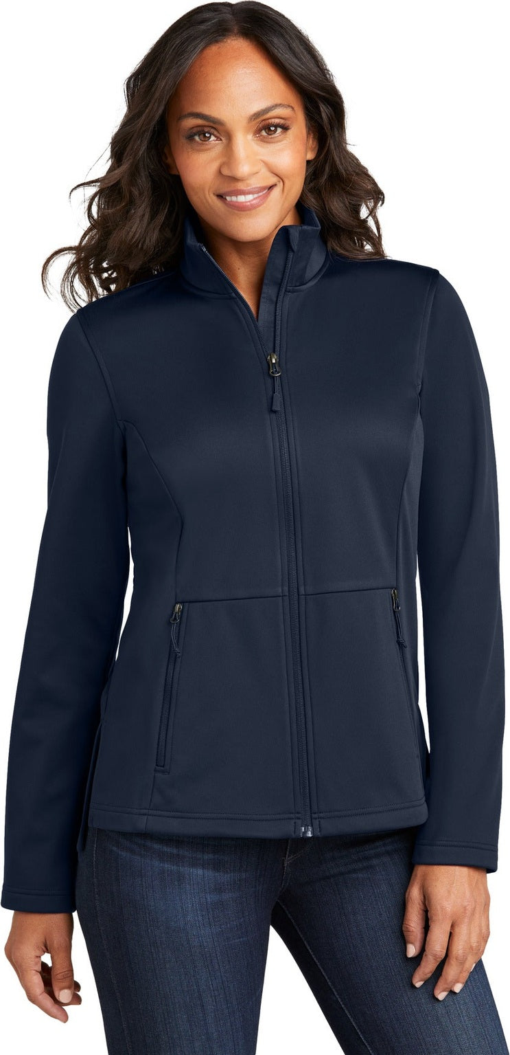 Front View of TrueNavy Port Authority Women's Flexshell Jacket L617