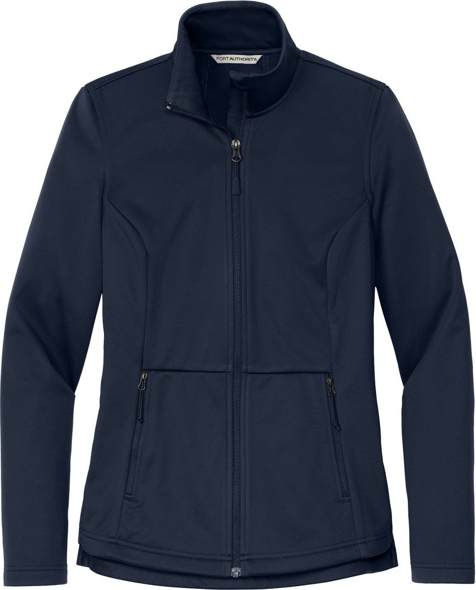 Front View of TrueNavy Port Authority Women's Flexshell Jacket L617