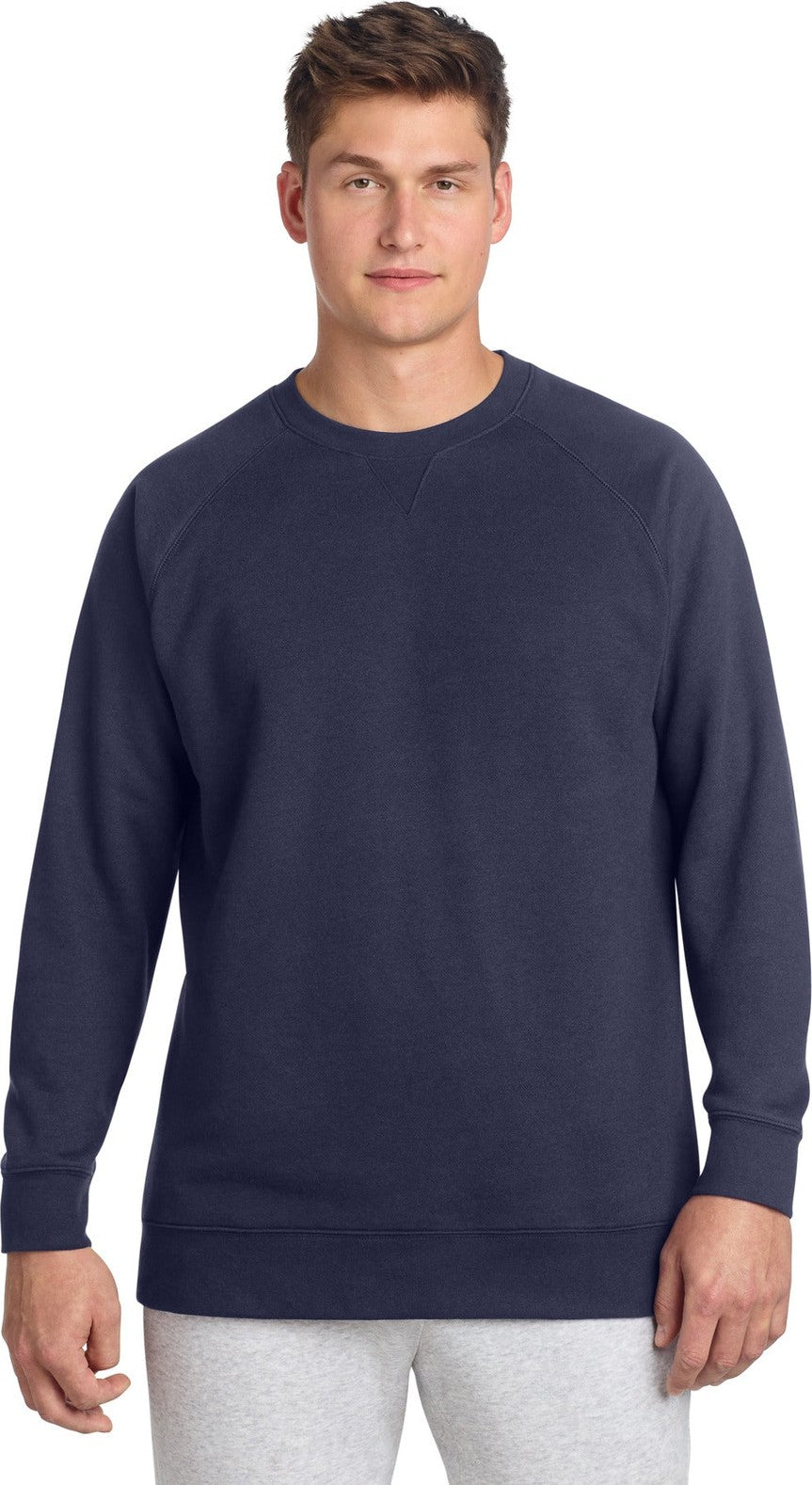 Front View of TrueNavy Sport-Tek Drive Fleece Crewneck STF203