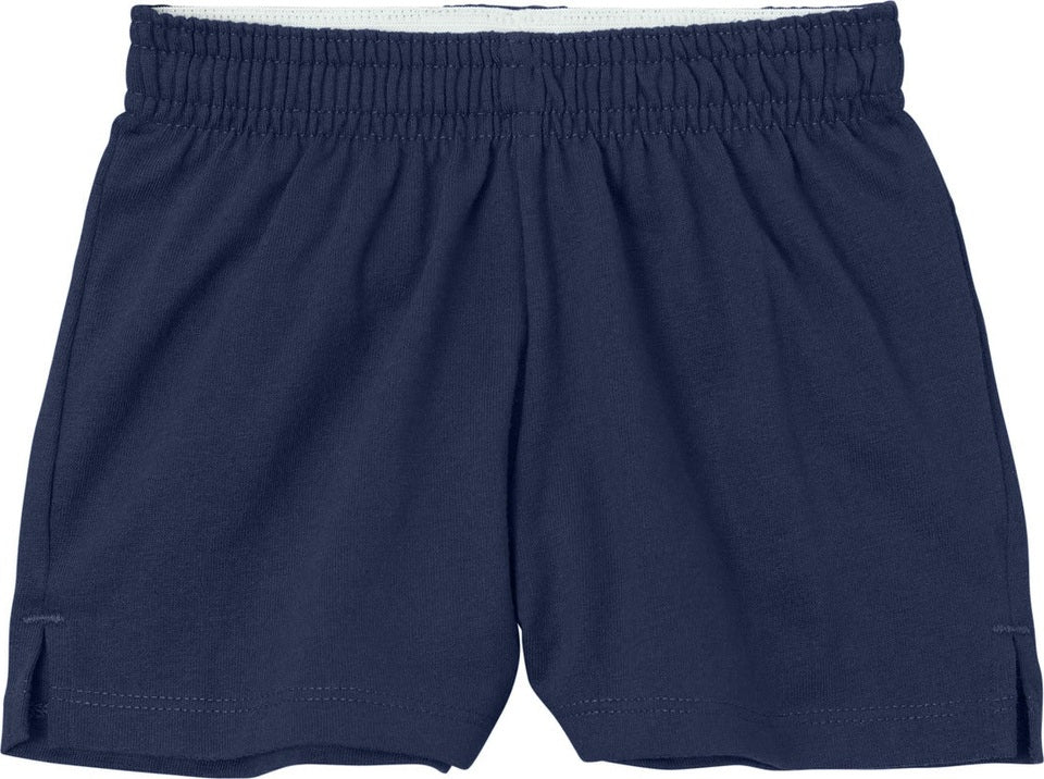 Front View of TrueNavy Sport-Tek Girls Jersey Knit Squad Short YGST311