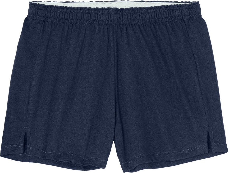 Front View of TrueNavy Sport-Tek Women's Jersey Knit Squad Short LST311
